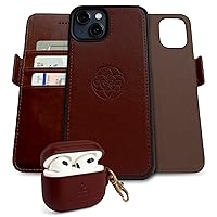 Dreem Bundle: Fibonacci Wallet-Case for iPhone 13 with Om for Apple AirPods 3 Case [Coffee]