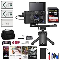 Sony Cyber-Shot DSC-RX100 VII Digital Camera with Shooting Grip Kit (DSC-RX100M7G) + 64GB Memory Card + Case + NP-BX1 Battery + Card Reader + Corel Photo Software + Charger + More (Renewed)