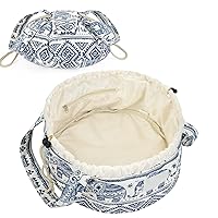 Barrel Drawstring Makeup Bag Large Cosmetic Bag Make up Bags Toiletry Organizer for Women (Elephant) (Patent Pending)