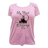 Funny Saying Family Vacation Shirts My First Disney Trip - Royaltee Hashtag Collection Large, Heather Lilac