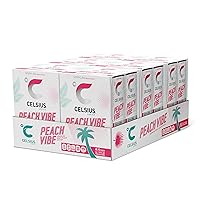 CELSIUS Sparkling Peach Vibe, Functional Essential Energy Drink 12 Fl Oz (Pack of 24)