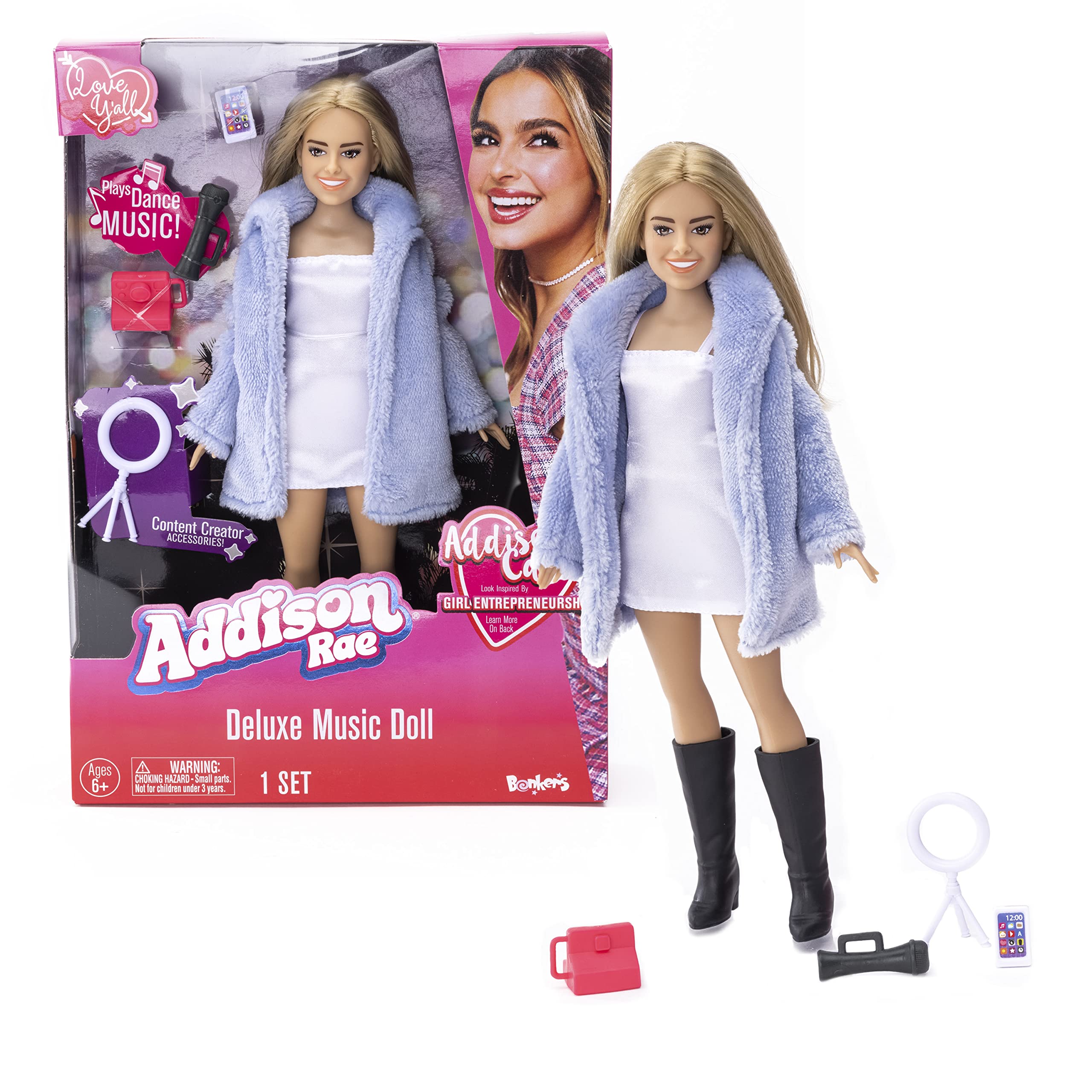 Addison Rae Deluxe Music Fashion Doll, Bring to Life, Plays Music, Glam Clothing and Accessories