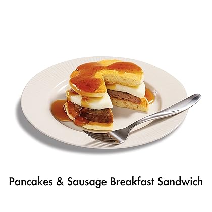 Hamilton Beach Breakfast Sandwich Maker with Egg Cooker Ring, Customize Ingredients, Perfect for English Muffins, Croissants, Mini Waffles, Perfect White Elephant Gifts, Silver (25475A) Discontinued