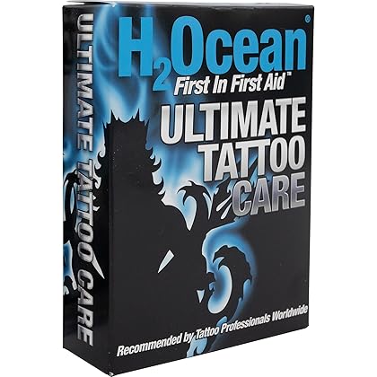 H2Ocean Ultimate Healing Tattoo Care Kit - Tattoo Skincare Regimen - 1.7 oz Blue Green Foam Soap, 2.5 oz Ocean Care Skin Moisturizing Cream & 2 oz Ocean Foam Skin Moisturizing Soap