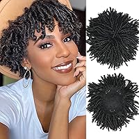 SCENTW Dreadlock Hair Topper Wig with Clip in Braided Hair Half wigs for Women Short Synthetic Dreadlocks Hair Pieces Toupee Afro hair for Women and Men Topper wiglets hairpieces for thinning hair