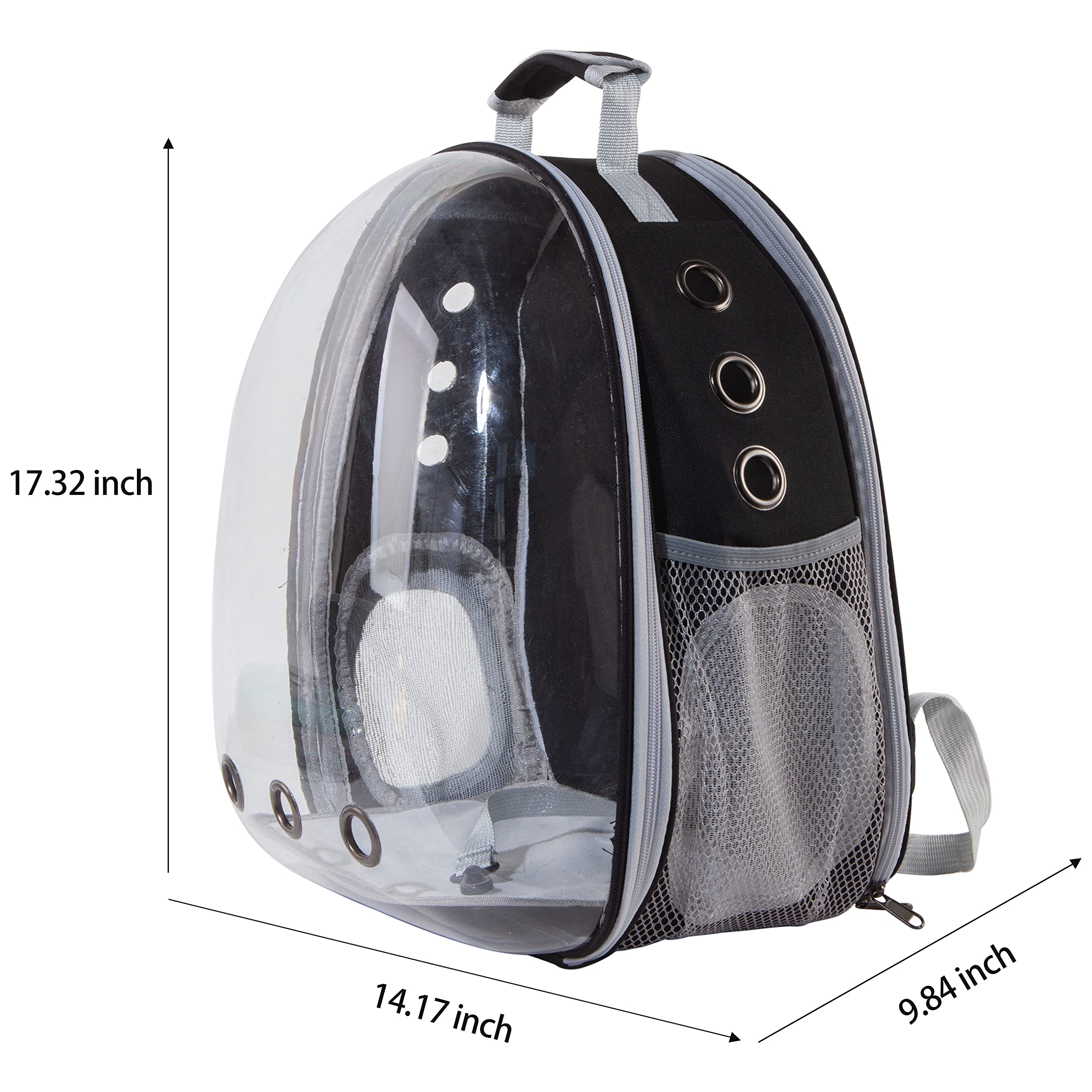 XZKING Cat Backpack Carrier Bubble Bag, Transparent Space Capsule Pet Carrier Dog Hiking Backpack, Small Dog Backpack Carrier for Cats Puppies Airline Approved Travel Carrier Outdoor Use Black