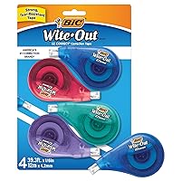 White-Out Brand EZ Correct Correction Tape, 39.3 Feet, 4-Count Pack of white Correction Tape, Fast, Clean and Easy to Use Tear-Resistant Tape