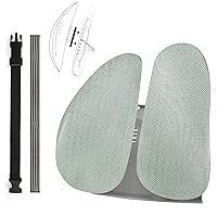 Adjustable Lumbar Back Support Spine Alignment, Back Pain Reliever w. Mesh Ventilate Cushion Pad and Fixing Seat Belts, Posture Corrector, HeightAdjustable, Elastic System with Steel Reinforcement