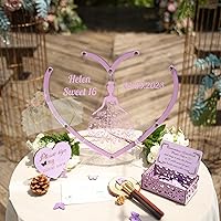 Quinceanera Heart Guest Book Personalized - Princess Alternative Guest Book Frame - Idea for Customized Mis Quince, Wedding, 15th Birthday Baby Shower, Sweet 16 Quinceanera Guest Book Alternatives