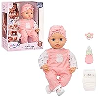 My Real Baby Doll Annabell - Blue Eyes: Realistic Soft-Bodied Baby Doll Ages 3 & Up, Sound Effects, Drinks & Wets, Mouth Moves, Cries Real Tears, Eyes Open & Close, Pacifier