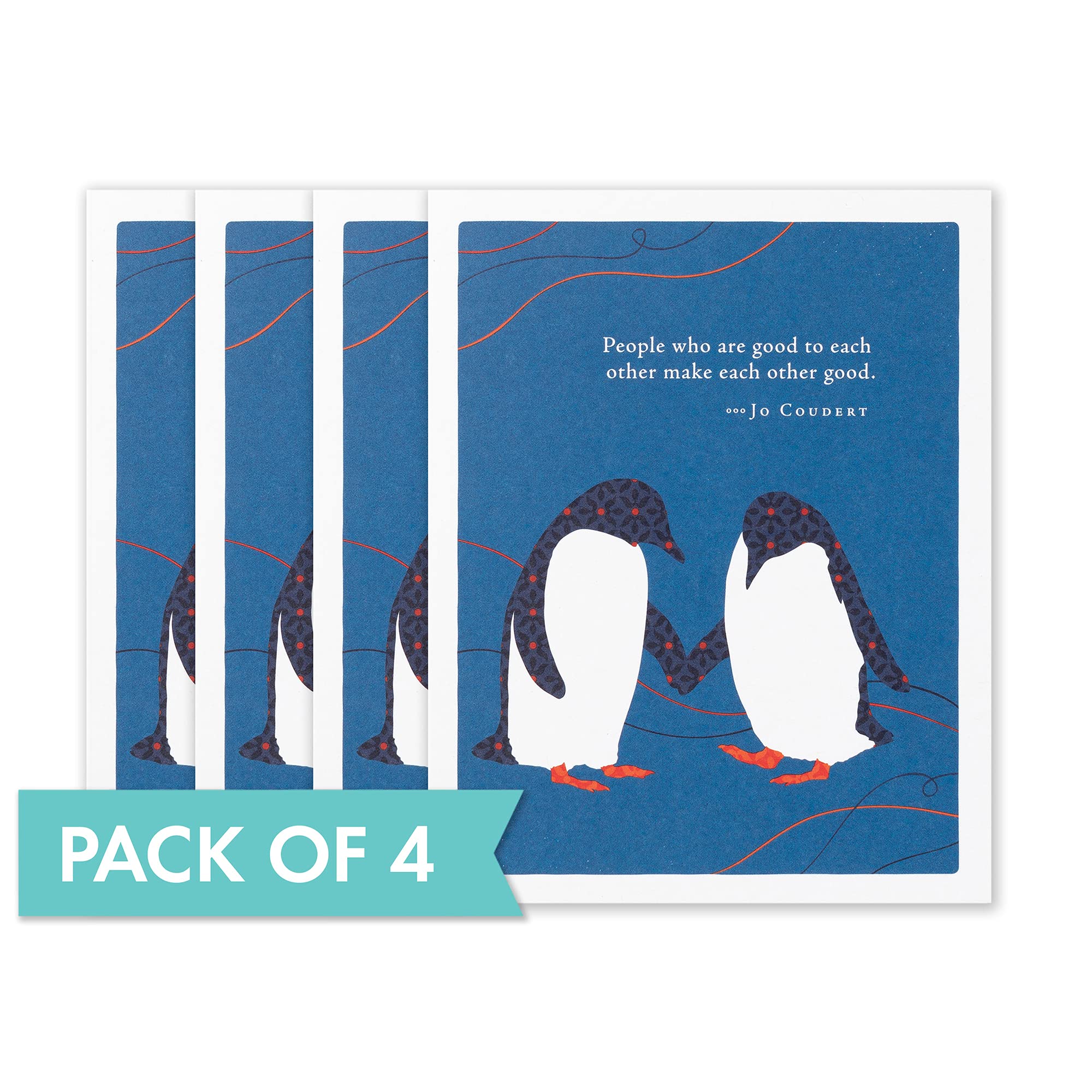 Compendium Positively Green 4-Pack of Thank You Cards – People who are good to each other make each other good (Four Cards Total, One Design, with Envelopes)