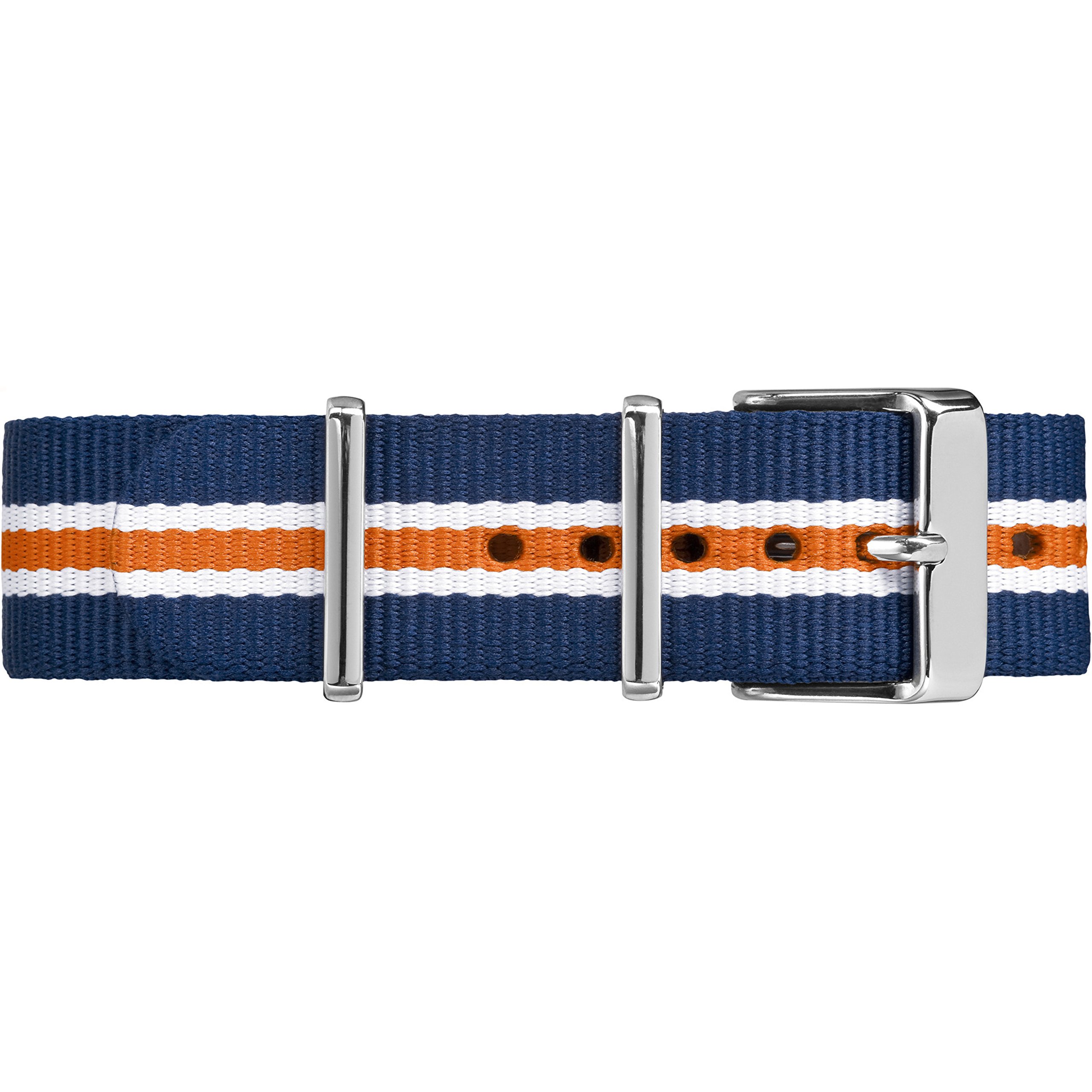 Timex TW7C07200 20mm Blue/White/Orange Stripe Fabric Double-Layered Slip-Thru Strap