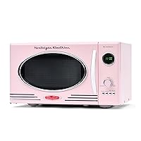 Nostalgia Retro Countertop Microwave Oven - Large 800-Watt - 0.9 cu ft - 12 Pre-Programmed Cooking Settings - Digital Clock - Kitchen Appliances - Pink