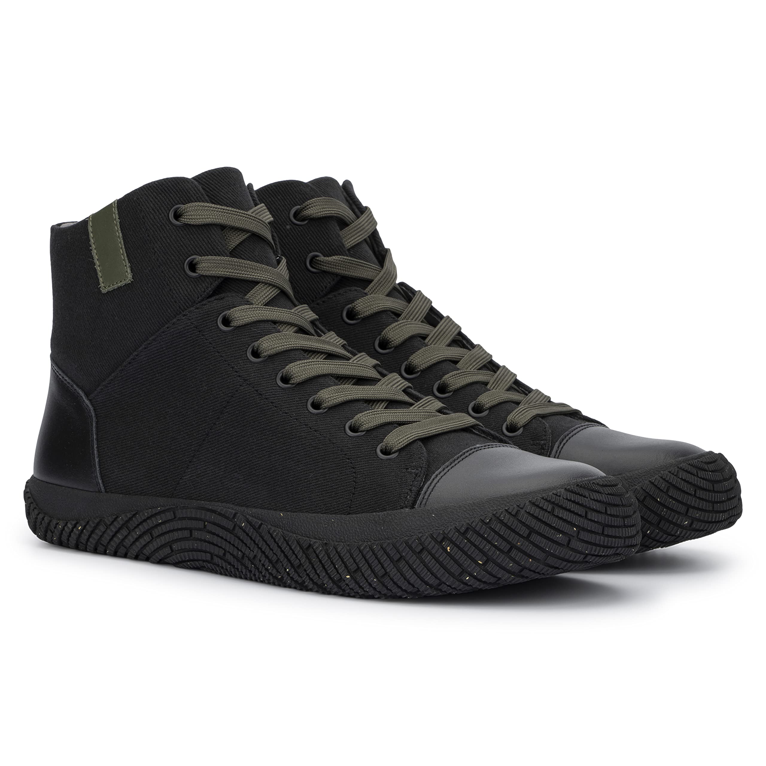 Hybrid Green Label Men's The Wolsey 2.0 High Top Athletic Casual Tennis Hiking Walking Working Shoes, Round Toe, Rubber Outsole