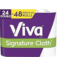 Signature Cloth Choose-A-Sheet Paper Towels, Soft & Strong Kitchen Paper Towels, White, 4 Packs of 6 Double Rolls (24 Double Rolls Total = 48 Regular Rolls)