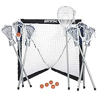 STX FiddleSTX Seven Player Game Set with Six Field Player Sticks One Goalie Stick Mini Goal and Balls