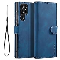 Fine Vintage Wallet Style Leather Phone Case with Card Slot Holder PU Protective Cover for Samsung Galaxy A21S A41 A03S M40S M31S M32 A32 5G 4G A02S 164.2MM(Blue,Samsung M31S)