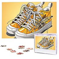 Ekyoshcz Sneakers Cartoon Print Puzzles Personalized Puzzle For Adults Wooden Picture Puzzle 1000 Piece Jigsaw Puzzle For Wedding Gift Mother Day