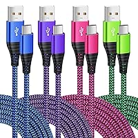 USB Type C Cable, 4-Pack 10ft USB C Cable Fast Charge Nylon Braided USB A to C Charging Cable Compatible with Samsung Galaxy Note 8 9 S8 S9 S10, LG V30 V20 G5 G6, Google Pixel and More