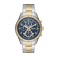 Relic by Fossil Men's Mahoney Multifunction Silver and Gold Two-Tone Stainless Steel Bracelet Watch (Model: ZR15981)