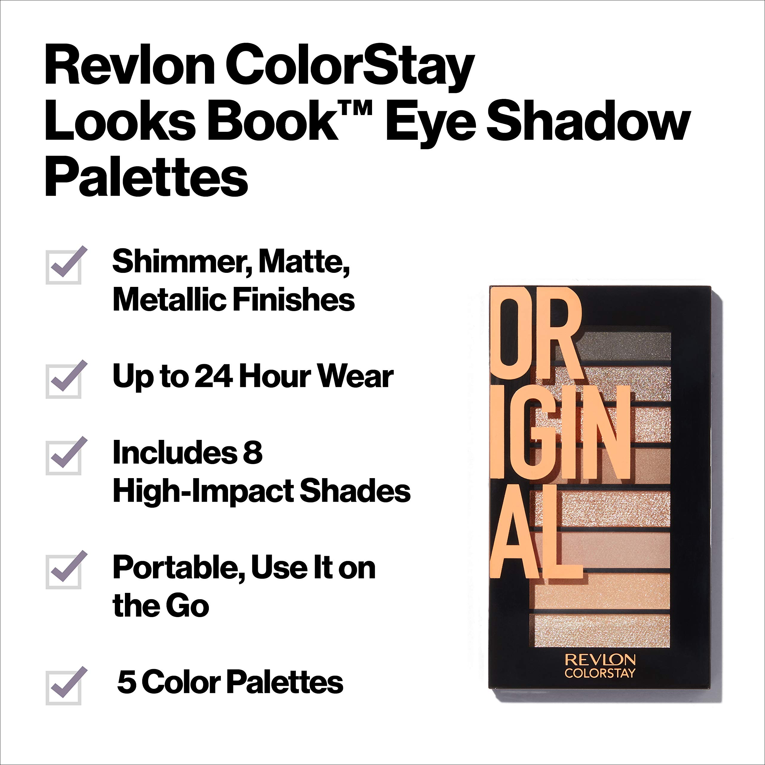 Revlon Eyeshadow Palette, ColorStay Looks Book Eye Makeup, Highly Pigmented in Blendable Matte & Metallic Finishes, 920 Enigma, 0.21 Oz