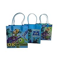 Birthday Goodies Gift Favor Bags Party Supplies - 12 Pieces (Monster University - Blue)