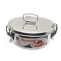 flanera of 6.3/4 in diameter, 1.5 Qt. with lid with handle, lock, stainless steel