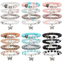 6 Set Bohemian Stretch Bracelets for Women Girls Gifts Multilayer Beads Bracelet Charm Boho Colorful Stackable Jewelry