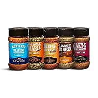 Monterey Seafood Seasoning and 4 Craft Bbq Rubs and Spices for Smoking, Gluten-free Meat Rubs and Grill Seasoning Set