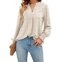 Blooming Jelly Womens Business Casual Tops Long Sleeve V Neck Dressy Office Work Fall Shirt Chiffon Blouse