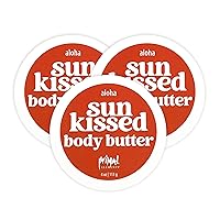Sunkissed Body Butter with Coconut Oil, Shimmering Moisturizer for Ultimate Hydration and Nourishment, Suitable for All Skin Types, Instant Glow – Aloha, 3 pack (4 oz each)