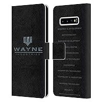 Head Case Designs Officially Licensed Batman DC Comics Wayne Industries Logo Duality Leather Book Wallet Case Cover Compatible with Samsung Galaxy S10+ / S10 Plus