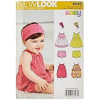 Simplicity Creative Patterns New Look 6292 Babies' Romper, Dress, Panties and Headband, A (NB-Small-Medium-Large)