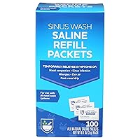 Rite Aid Sinus Wash Refill Kit, Individually Wrapped Saline Packets - 100 Count | Nasal/Allergy Relief Saline Solution for Neti Pots | Nasal Rinse
