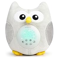 Bubzi Co Baby Sound Machine, Portable Owl Soother & Baby Night Light Projector, Comforting Electronic Infant Toddler Sleep Aid & Baby Shush with White Noise