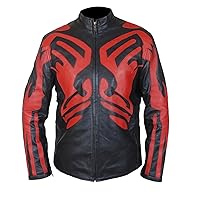 F&H Kid's Red & Black Darth Maul Café Racer Genuine Leather Jacket