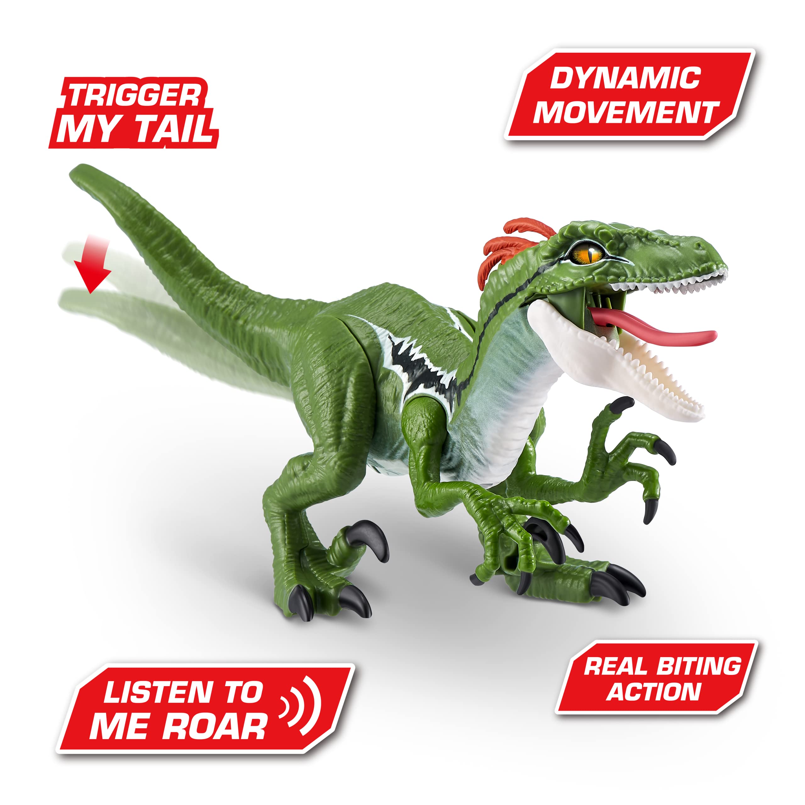 Robo Alive Dino Action Raptor by ZURU Dinosaur Toys, Real Biting Action, Lifelike Roars Sound, Battery-Powered Robotic Interactive Electronic Reptile Toy for Boys