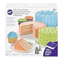 Wilton Cake Decorating Supplies Kit - Decorate Treats with Your Organized Decorating Tool Set, Disposable Pastry Bags, Stainless Steel Icing Tips and Spatula, 46-Piece