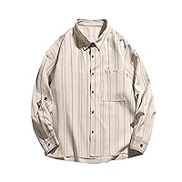 Spring Summer Striped Street Shirt Tops Male Long Sleeves Shirt Single-Breasted Unisex Oversize Loose Vintage