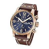 TW Steel Maverick Stainless Steel Quartz Watch with Leather Calfskin Strap, Brown, 24 (Model: MS84)