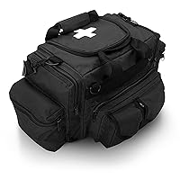 First Aid Responder EMS Emergency Medical Trauma Bag Deluxe, Black