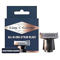 King C. Gillette All-in-One Styler Beard Trimmer Razor Refill with 4-Directional Metal Razor Blades, 1 Cartridge