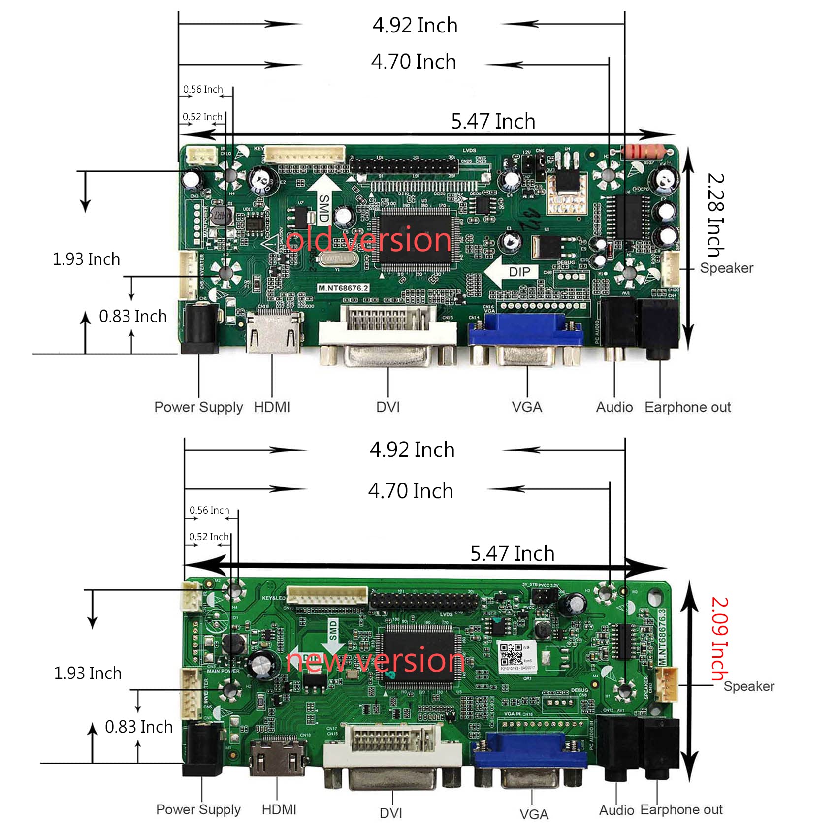 VSDISPLAY 12.3 inch 1920x720 FHD 850nit IPS LCD Screen HSD123KPW2-D10 and HD-MI DVI VGA Audio LCD Controller Board M.NT68676