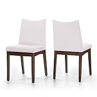 Christopher Knight Home Dimitri Fabric with Walnut Finish Dining Chairs, 2-Pcs Set, Light Beige