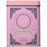 Harney and Sons Fine Teas, Green Tea with Coconut, 20 Sachets (Pack of 3)