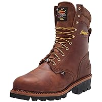 Thorogood Logger Series 9” Waterproof Insulated Steel Toe Work Boots for Men - Premium Leather with 400g Thinsulate and Vibram Slip-Resistant Heel Outsole