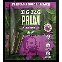 ZIG-ZAG - Pre-Rolled Palm Leaf Rolling Cones – Mini Roll Size - 1 Pack of 25 Cones (25 Cones) - All Natural Palm Fiber & Corn Husk Filter - Guaranteed Fresh with Humidity Control (Purple)