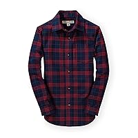 Hope & Henry Boys' Long Sleeve Brushed Cotton Flannel Button Down Shirt