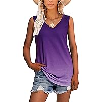 JomeDesign Womens Tank Tops Summer Sleeveless V Neck T Shirts Casual Tunic Tops for Leggings Loose Fit