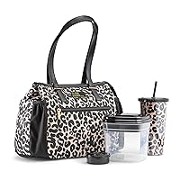 Fit & Fresh Lunch Bag For Women, Insulated Womens Lunch Bag For Work, Leakproof & Stain-Resistant Large Lunch Box For Women With Container and Matching Tumbler, Zipper Closure Copley Bag Feline Fine
